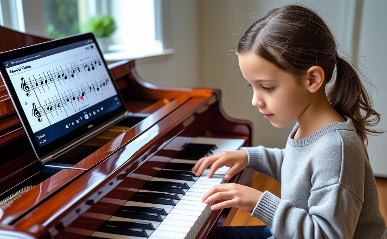 common piano mistakes beginners - young student practising piano technique