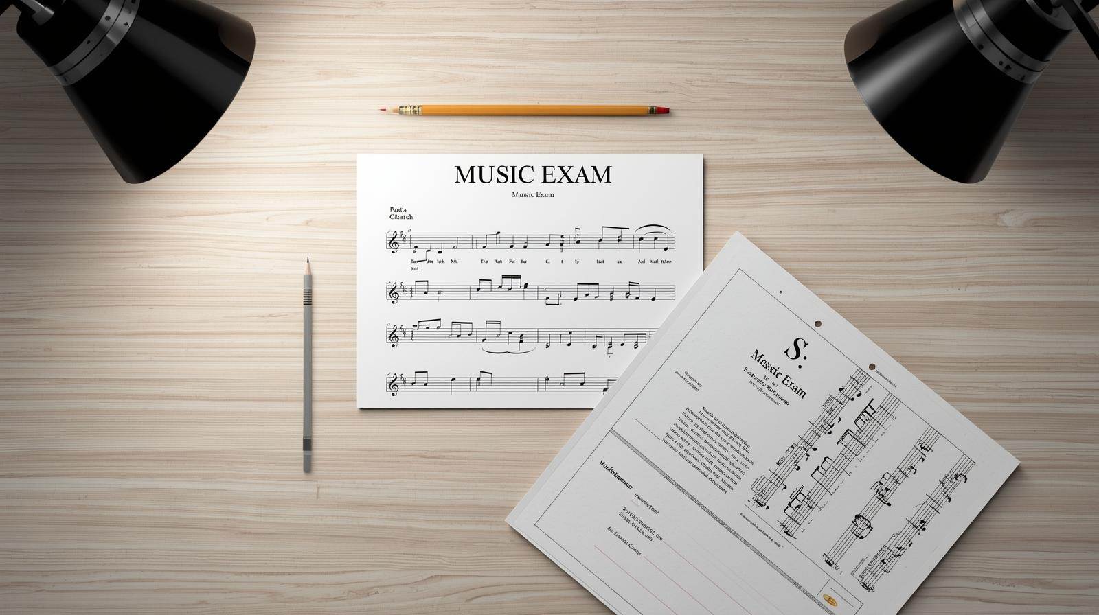 piano grades explained - sheet music and exam certificate on wooden desk